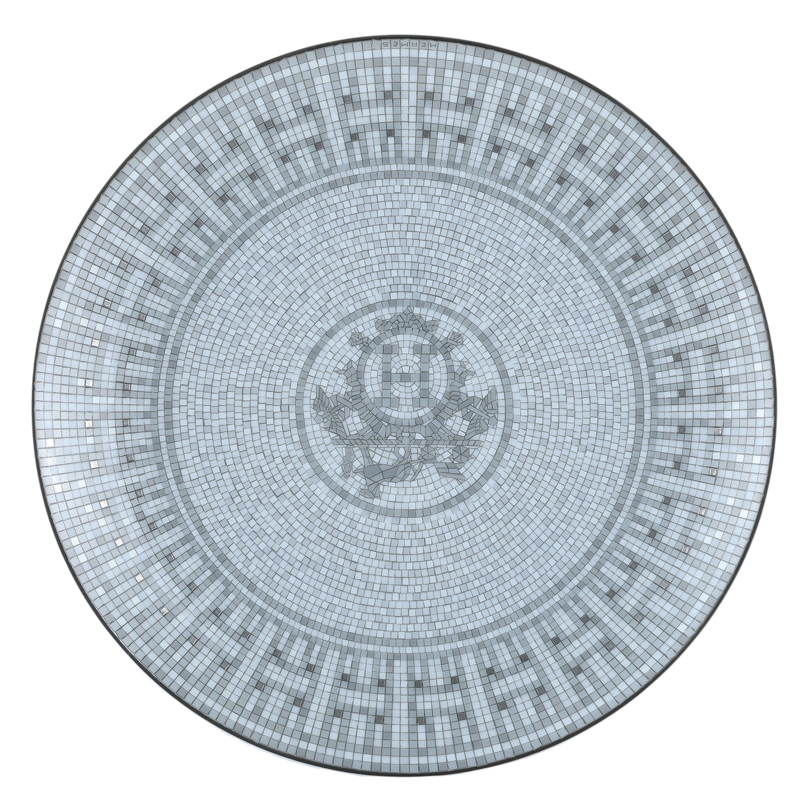 愛馬仕 Hermes Ｍosaique au 24 Platinium 甜點盤 P035007P 馬賽克盤子 原廠盒子