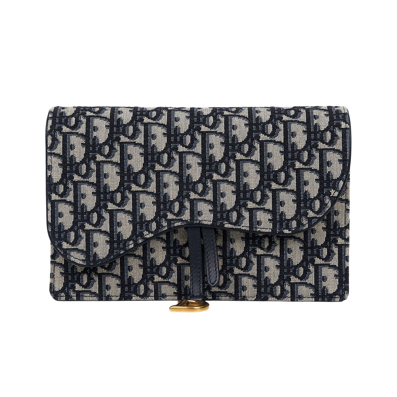 迪奧 CHRISTIAN DIOR Saddle 鍊條 WOC 手提包 S5620CTZQ 老花SADDLE肩背包 無附屬品