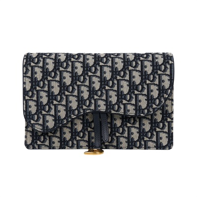 迪奧 CHRISTIAN DIOR Saddle 鍊條 WOC 手提包 S5620CTZQ 老花SADDLE肩背包 無附屬品