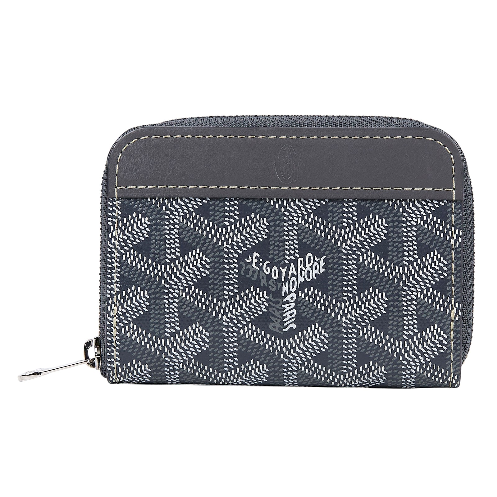 高雅德 GOYARD Matignon Mini Wallet 錢包 拉鍊 短夾 MATIGNMINTY 灰LOGO拉鍊零錢包 原廠盒子