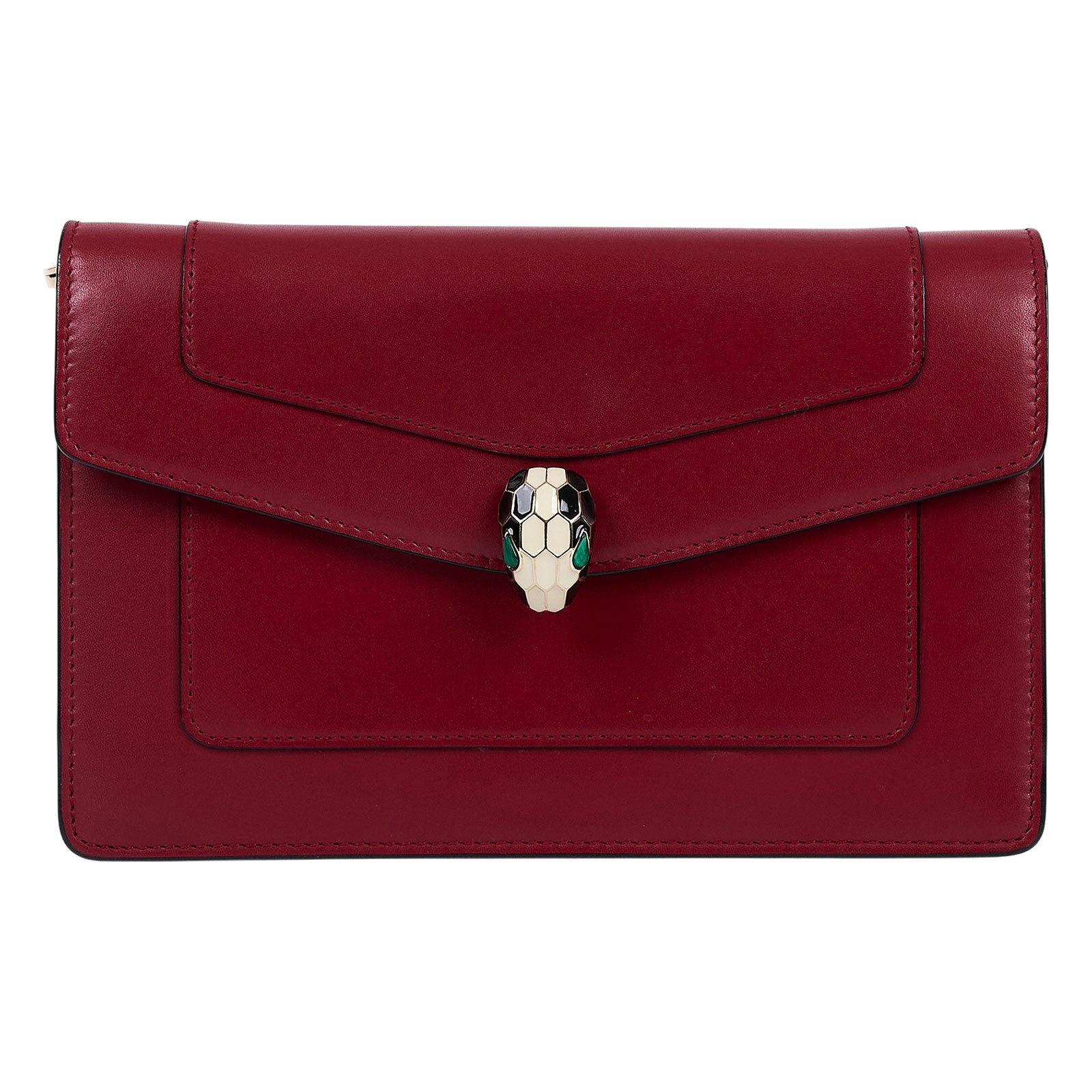 寶格麗 BVLGARI Serpenti Forever 鏈帶包 281300 暗紅蛇頭WOC 原廠盒子