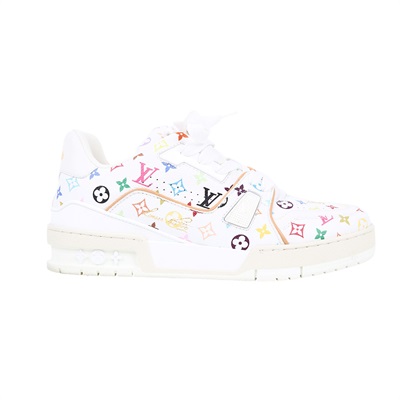 路易威登 LOUIS VUITTON LV Trainer 運動鞋 村上隆 聯名 白色 1AGZDL 白彩TRAINER運動鞋#37 原廠盒子/防塵袋