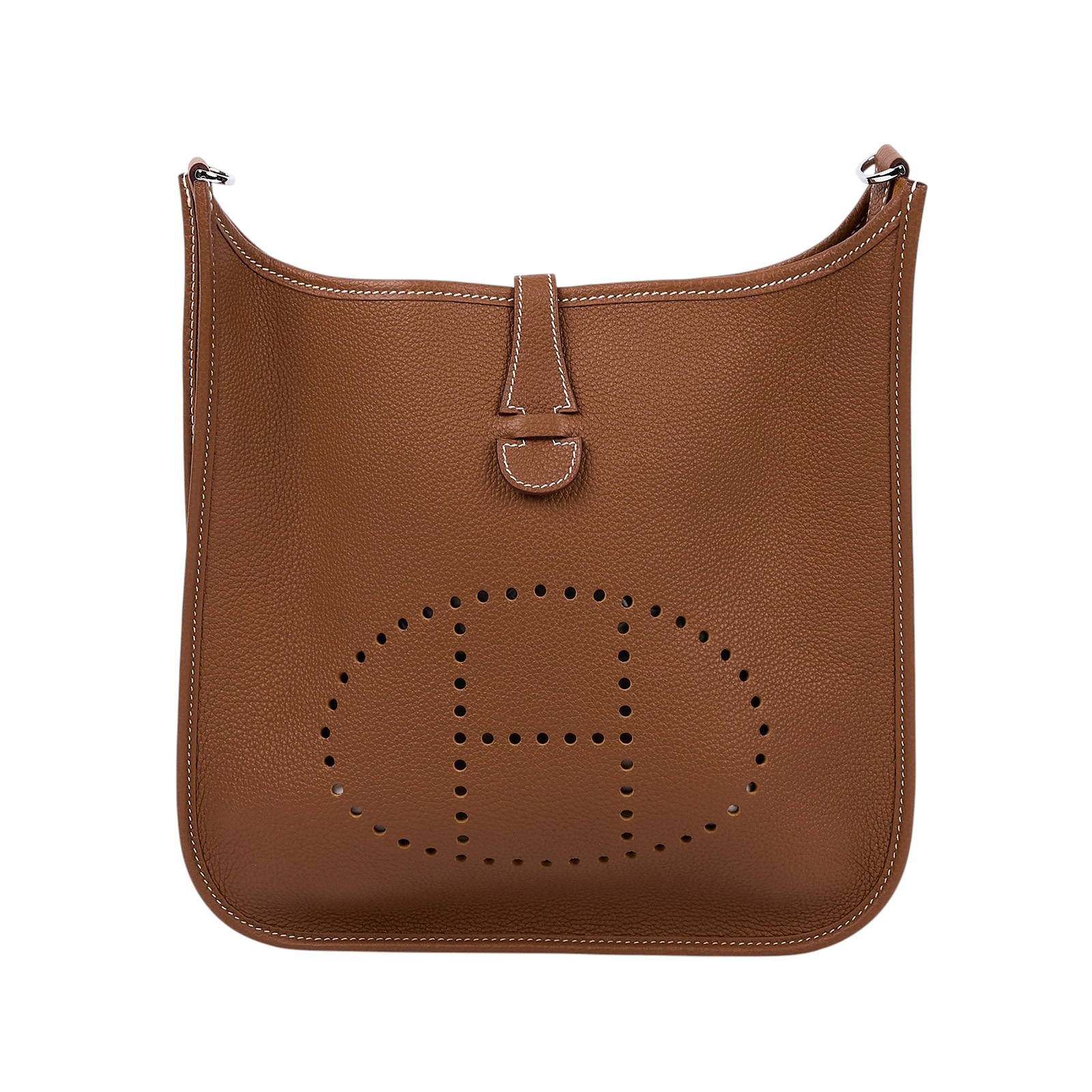 愛馬仕 Hermes Evelyne Bag 伊芙琳包 29 馬蹄型 EV29 U刻 金棕EVELYNE29 原廠盒子/防塵袋/背帶