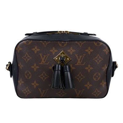 路易威登 LOUIS VUITTON Saintonge 相機包 M43555 黑拼原花流蘇相機包 無附屬品
