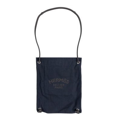 愛馬仕 Hermes Maline LOGO 艾琳包 肩背 帆布袋 海軍藍 / 烏木色 H007994EK7U 深藍MALINE 防塵袋