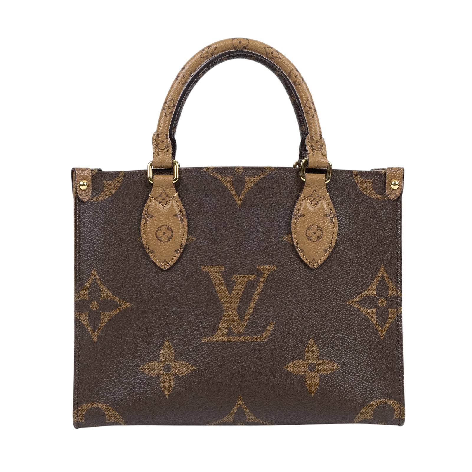 路易威登 LOUIS VUITTON OnTheGo PM 雙色帆布 手提 斜背包 M46373 晶片款  原廠盒子/防塵袋/購買證明/背帶
