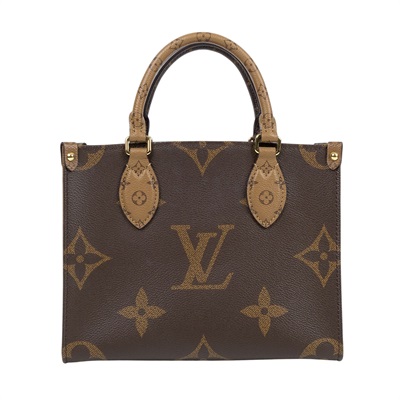 路易威登 LOUIS VUITTON OnTheGo PM 雙色帆布 手提 斜背包 M46373 晶片款  原廠盒子/防塵袋/購買證明/背帶