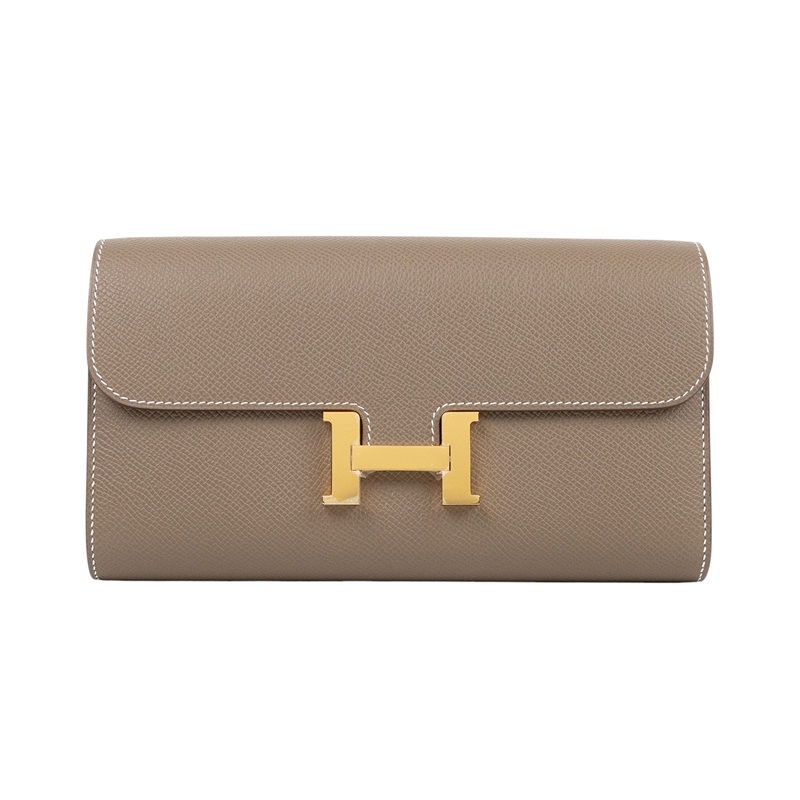 愛馬仕 Hermes Constance to go 康康包 長夾 金色五金 大象灰色 H080125CC18 K   原廠盒子/背帶/購買證明影本