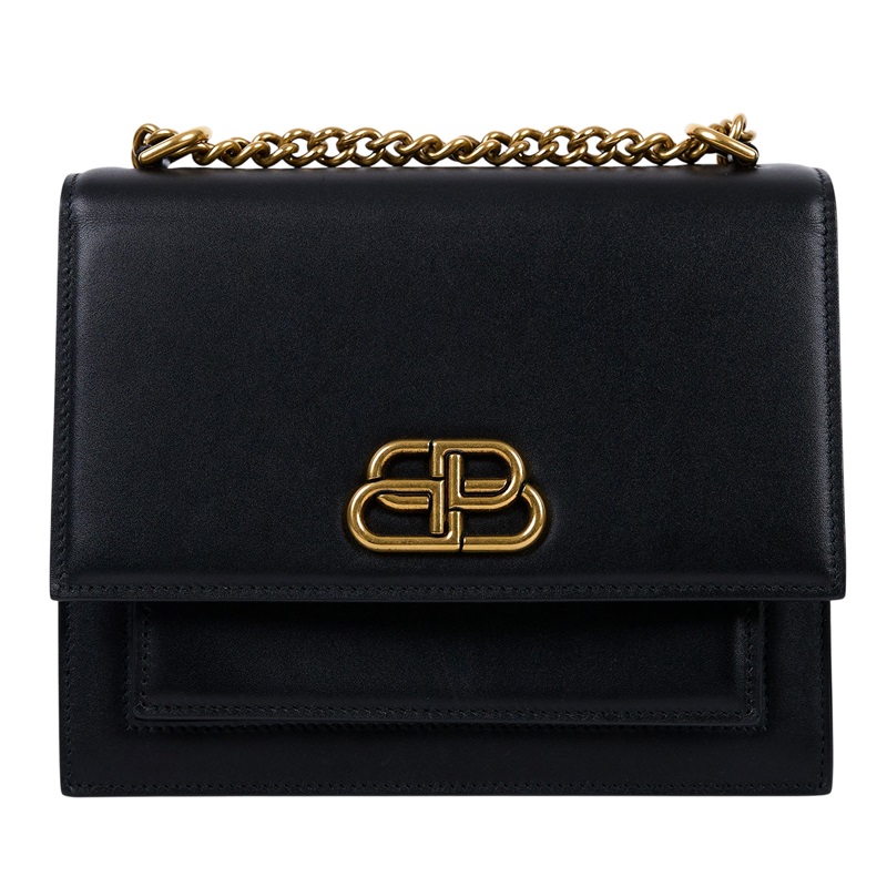 巴黎世家 BALENCIAGA 手提包 5806410D22M 黑金硬殼鍊包 防塵袋