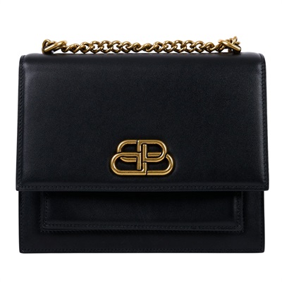 巴黎世家 BALENCIAGA 手提包 5806410D22M 黑金硬殼鍊包 防塵袋