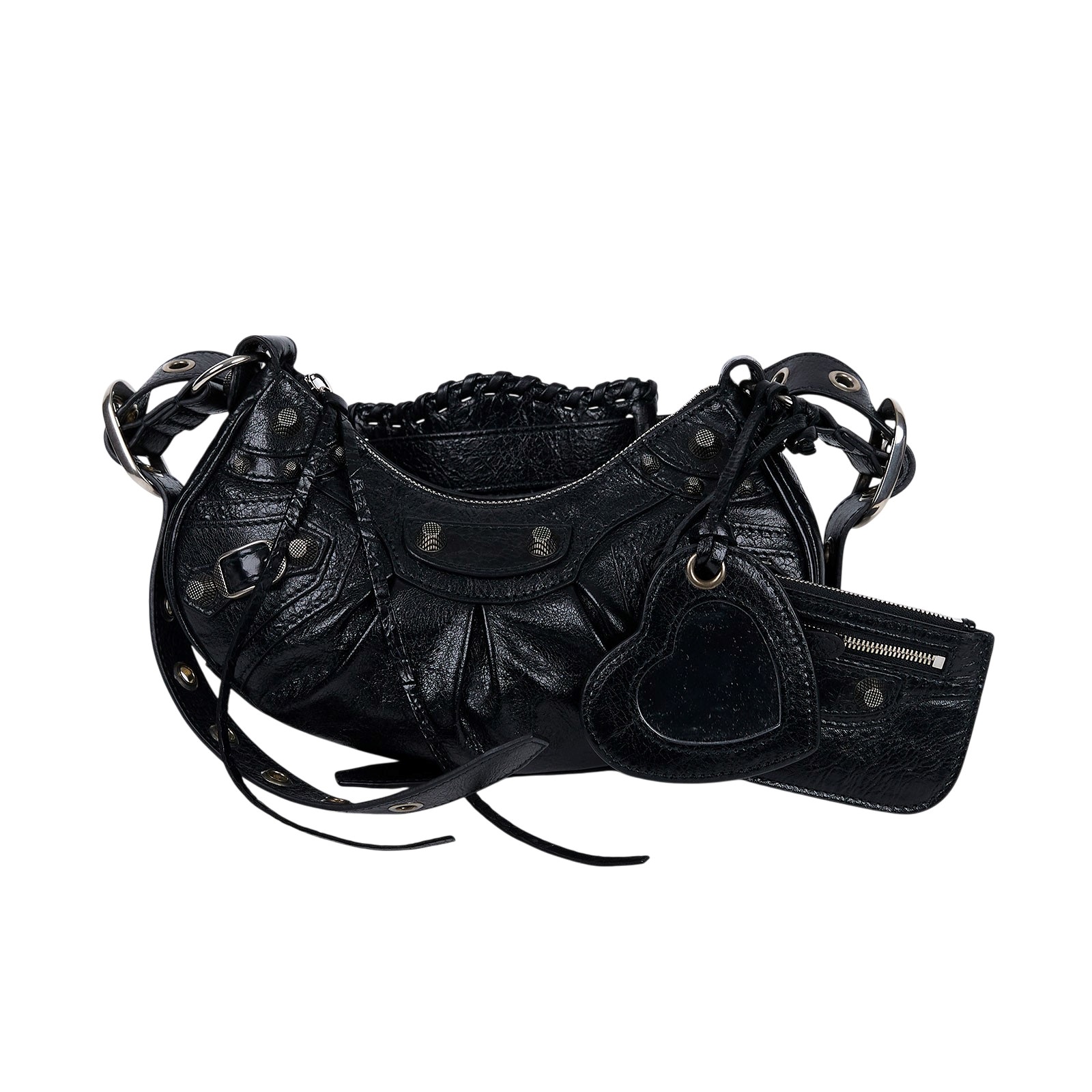 巴黎世家 BALENCIAGA Le cagole XS 半月 可頌包 6713091VG9Y 黑銀LE CAGOLE XS 防塵袋