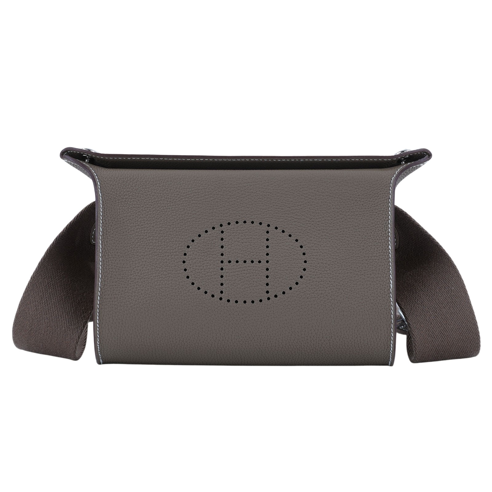 愛馬仕 Hermes Videpoches 肩背包 銀色五金 大象灰 H034283CKAA /B刻  防塵袋/原廠盒子/購買證明