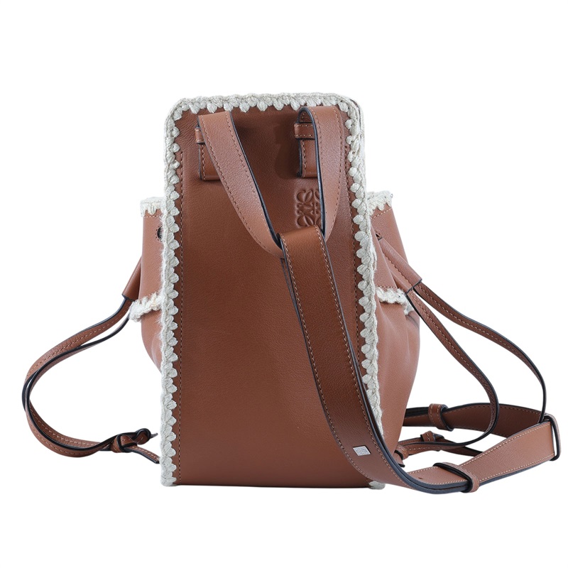 羅意威 LOEWE Small Hammock bag 手提 斜背包 303.28.Z95 焦糖棕拼白邊HAMMOCK SMALL 防塵袋