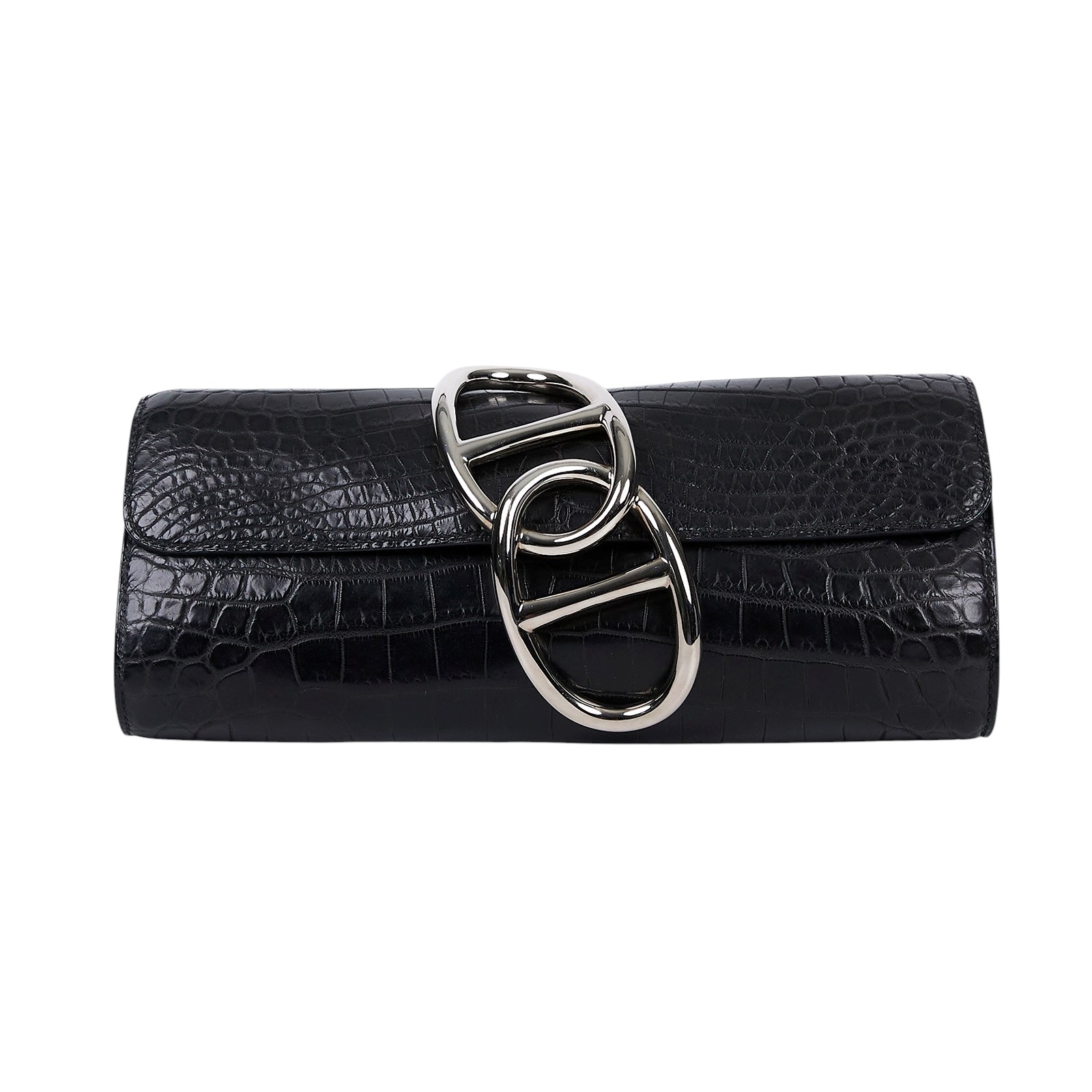 愛馬仕 Hermes Egee Clutch 手拿包  口Q刻 黑鱷魚Egee Clutch 原廠盒子/防塵袋