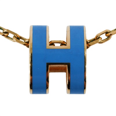 愛馬仕 Hermes Mini Pop H 墜飾 牛仔藍色 H147992Fv73 H147992F/GD 12 12  原廠盒子/防塵袋/購買證明