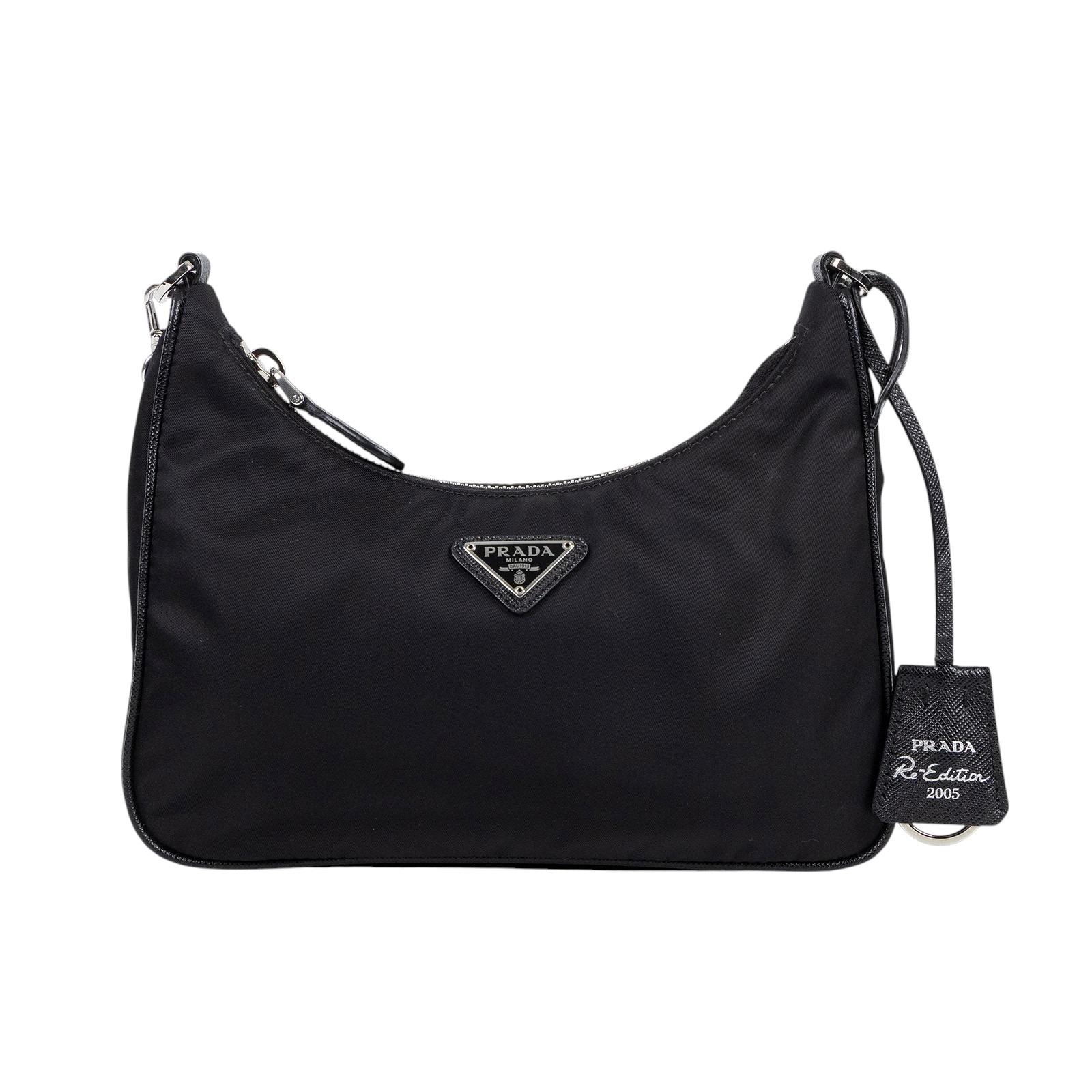 普拉達 PRADA Re-Edition 2005 Re-Nylon 手袋 1BH204_R064 黑銀三合一尼龍肩背包 防塵袋/保證卡