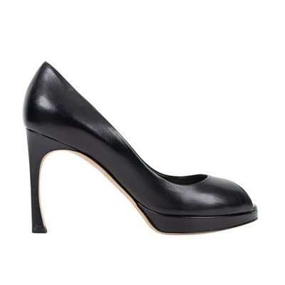 迪奧 CHRISTIAN DIOR 黑色露趾高跟鞋  素黑露趾跟鞋 原廠盒子