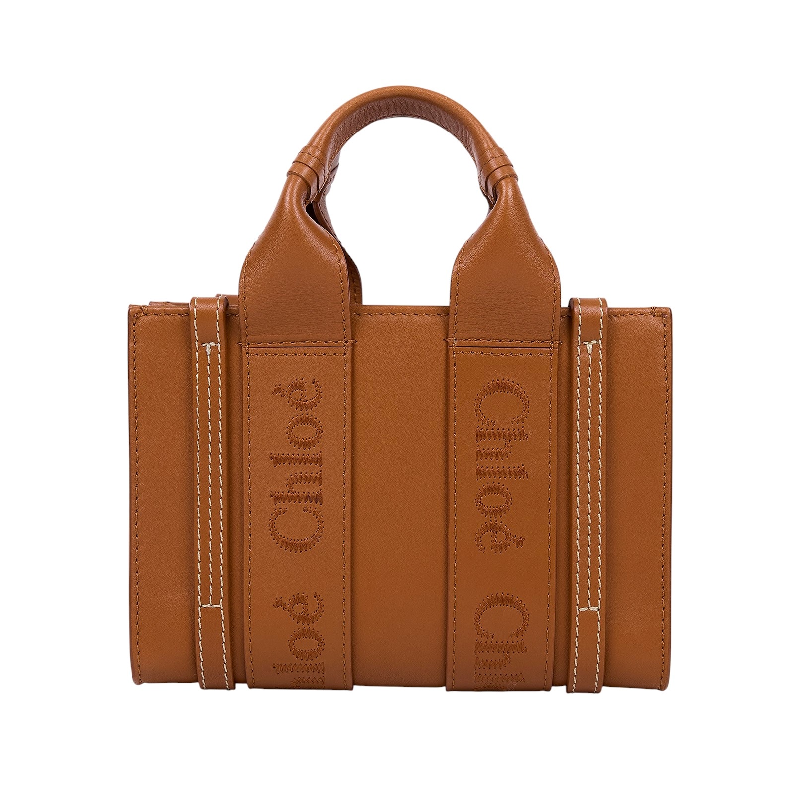 蔻依 CHLOE Mini Woody 手提包 焦糖色 CHC23UP237I60247 焦糖皮革WOODY MINI 防塵袋