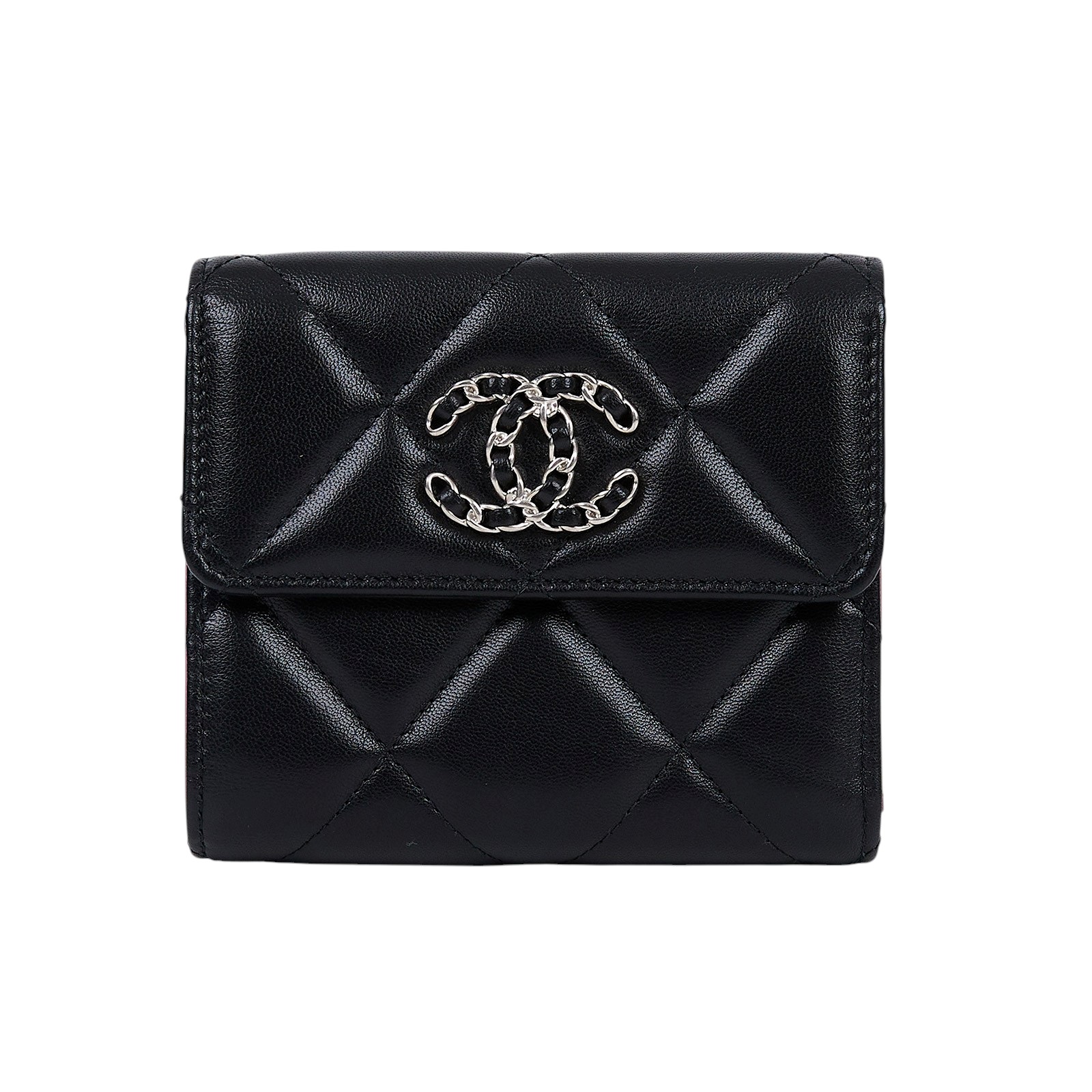香奈兒 CHANEL 19 三折短夾 AP2809 黑羊19三折短夾 原廠盒子/防塵袋