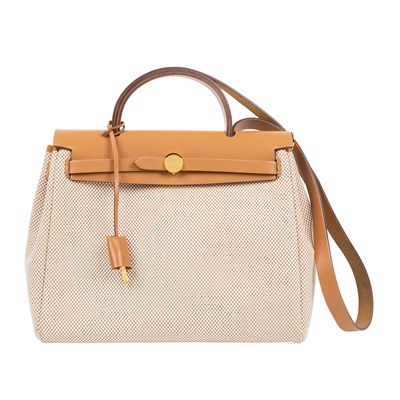 愛馬仕 Hermes Herbag Zip 31 金色五金  H079092CCAK W刻/ W刻 金棕HERBAG31 防塵袋/鎖組