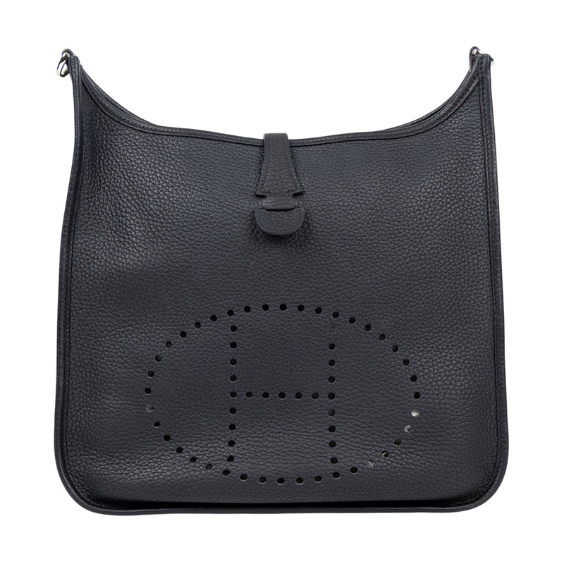 愛馬仕 Hermes Evelyne Bag 伊芙琳包 29 馬蹄型 EV29 U刻 黑EVELYNE29 防塵袋/背帶