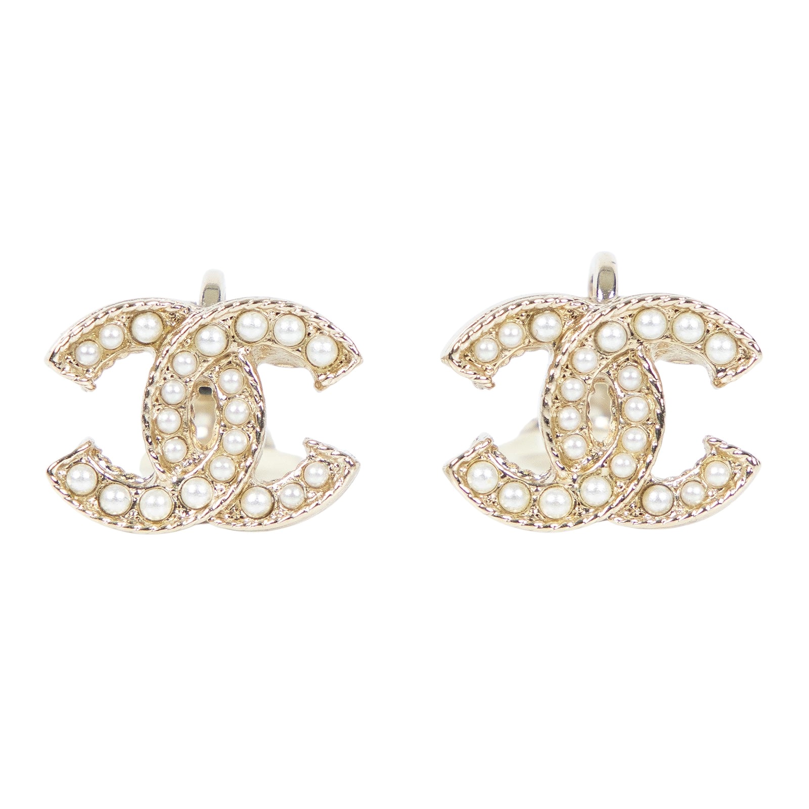 香奈兒 CHANEL C LOGO 夾式耳環 A19C 珍珠雙C耳環 夾式 原廠盒子