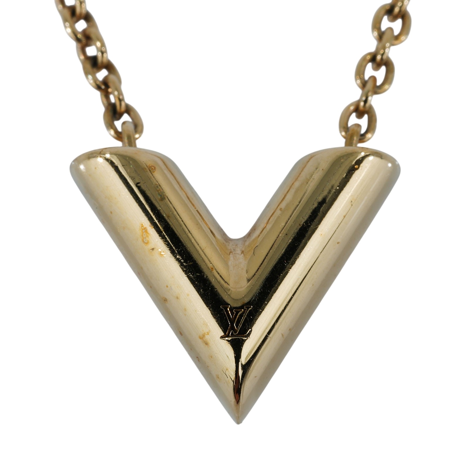 路易威登 LOUIS VUITTON Essential V 項鏈 金屬色 M61083 金色ESSENTIAL V項鍊 原廠盒子/防塵袋