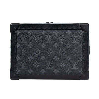 路易威登 LOUIS VUITTON SOFT TRUNK 老花 斜背包 黑色 M44730 黑原花SOFT TRUNK 原廠盒子/防塵袋