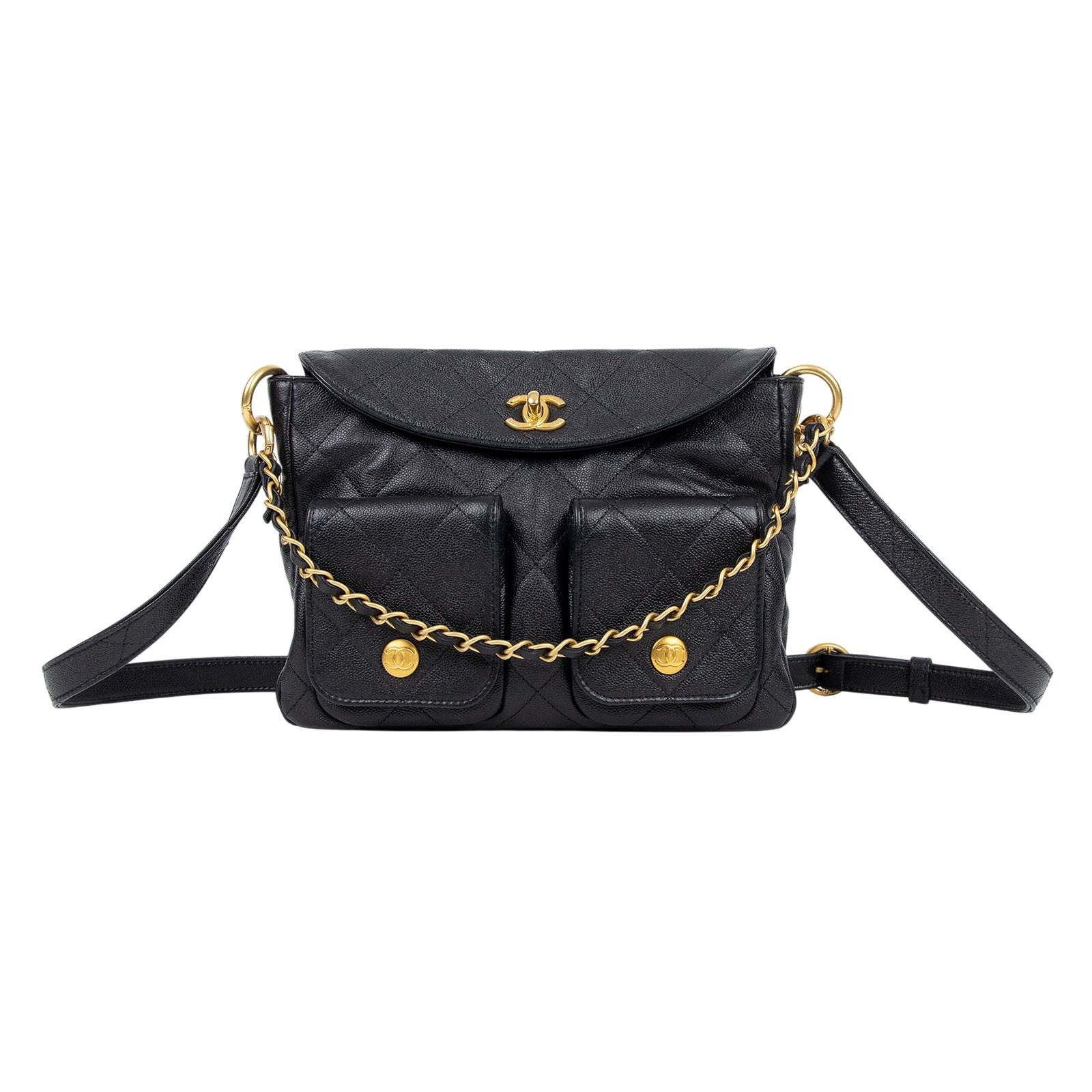 香奈兒 CHANEL Hobo 肩背包 AS5384 晶片款 黑HOBO嬉皮包 原廠盒子/防塵袋