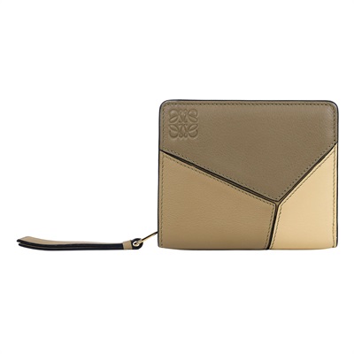 羅意威 LOEWE Puzzle Compact 拉鍊錢包 短夾 C510Z41X01 米黃PUZZLE短夾 原廠盒子/防塵袋