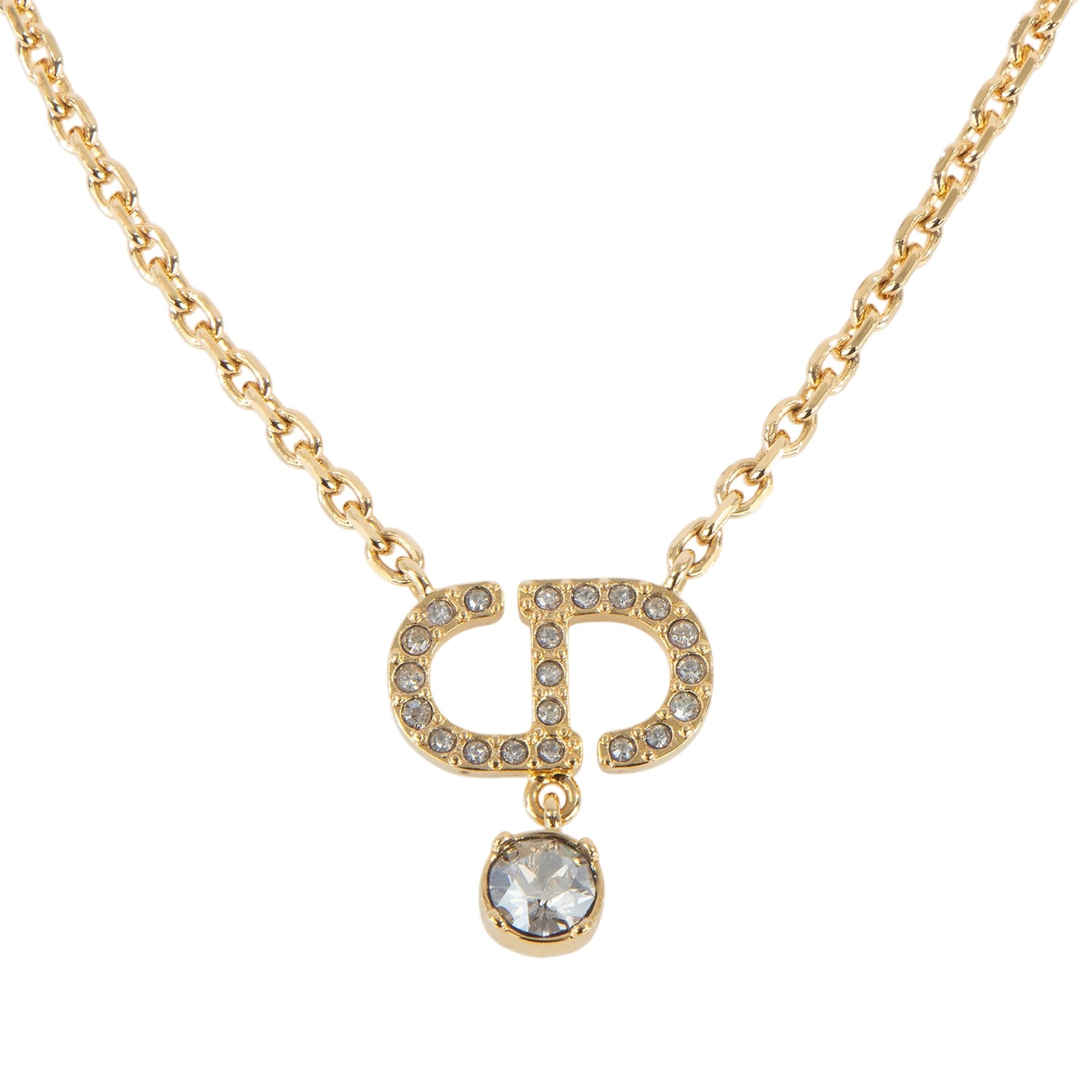 迪奧 CHRISTIAN DIOR Petit CD 項鍊 N2890WOMCY 水鑽CD項鍊 原廠盒子/防塵袋