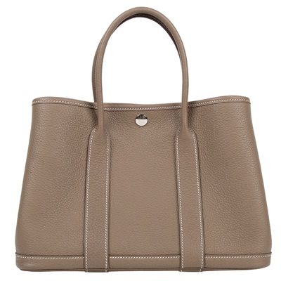 愛馬仕 Hermes Garden Party 花園派對包 30 大象灰 銀色五金 H051568CK18 /B刻  原廠盒子/防塵袋/購買證明影本