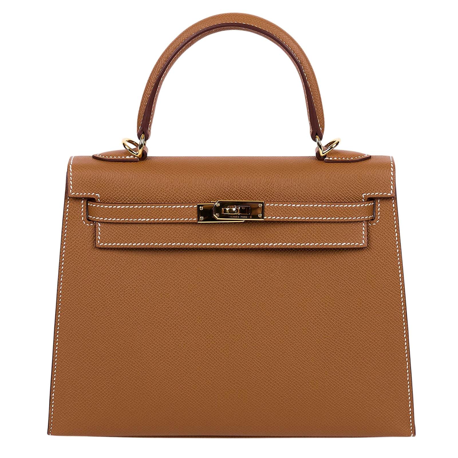 愛馬仕 Hermes Kelly Bag 凱莉包 25 金棕 金色五金 H038416CC37 /W刻  原廠盒子/防塵袋/鎖組/背帶/購買證明