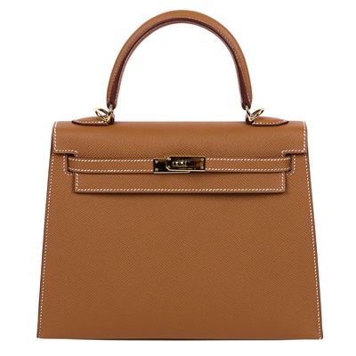 愛馬仕 Hermes Kelly Bag 凱莉包 25 金棕 金色五金 H038416CC37 /W刻  原廠盒子/防塵袋/鎖組/背帶/購買證明