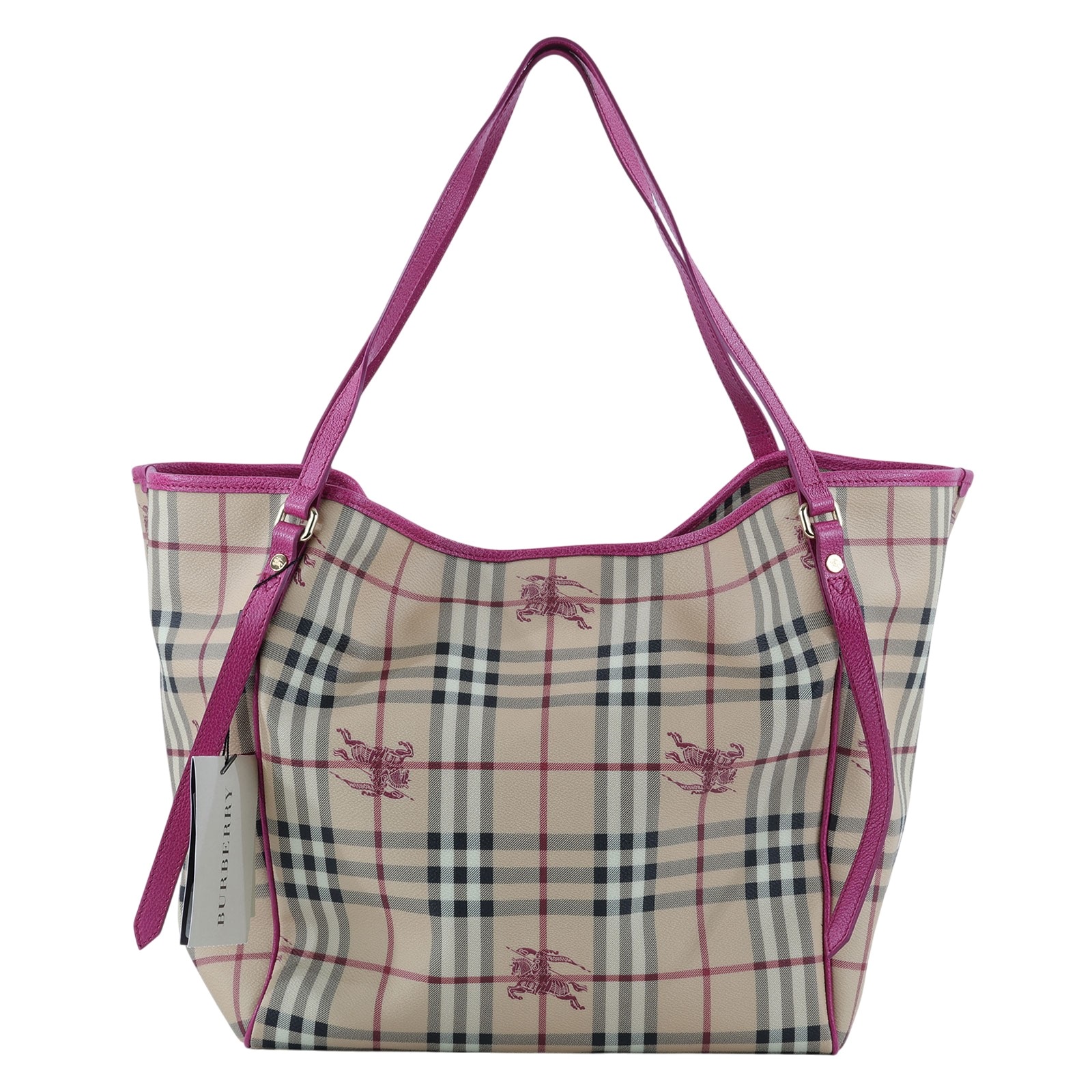 博柏利 BURBERRY 托特包  粉邊格紋TOTE 防塵袋