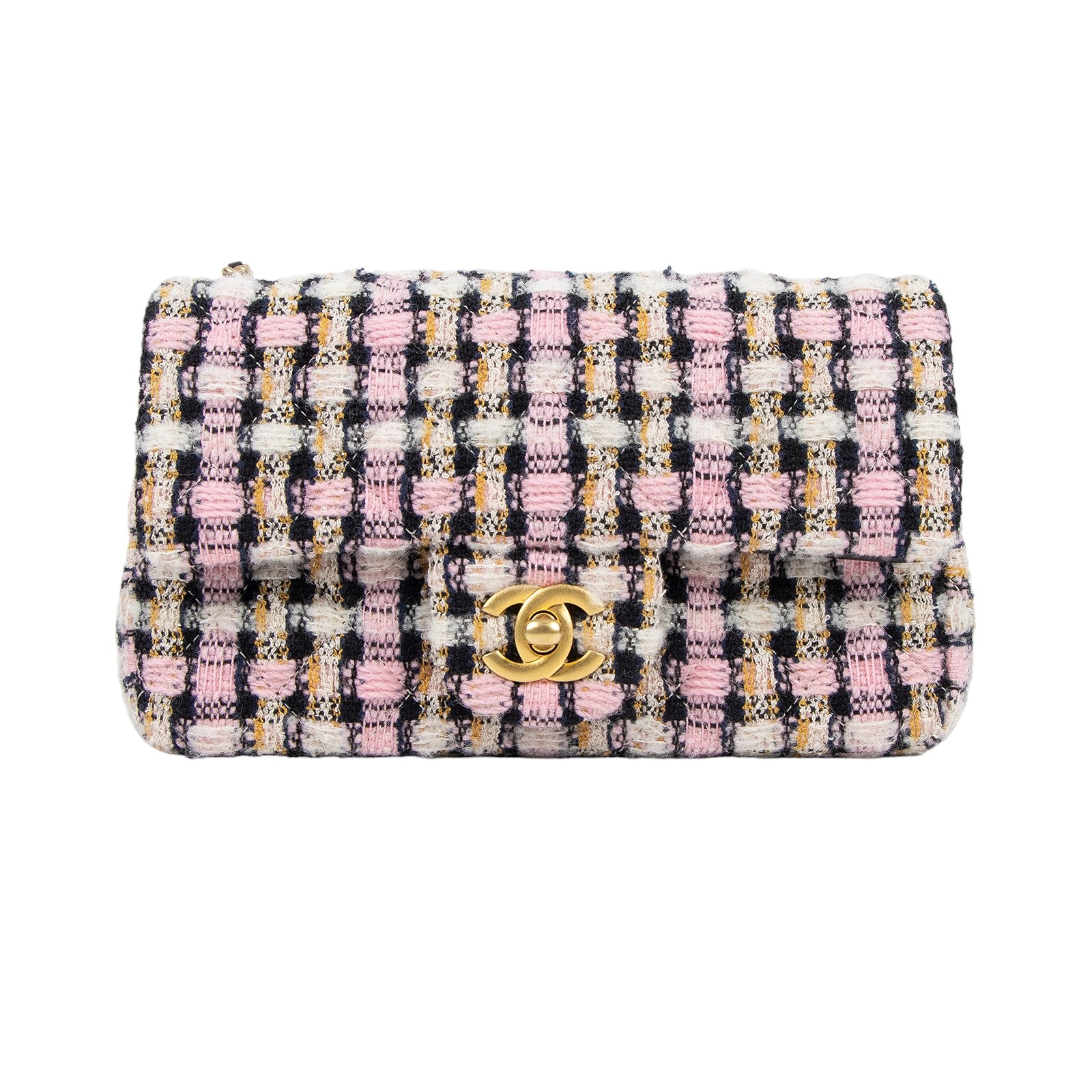 香奈兒 CHANEL Coco 20  肩背 斜背 毛呢 口蓋包  晶片款 粉毛呢金球COCO20 防塵袋