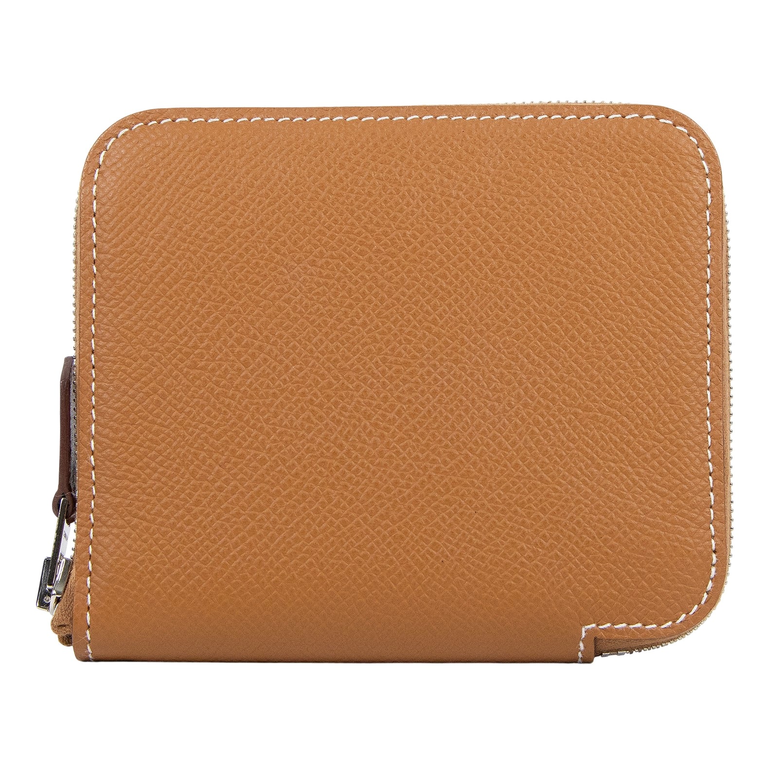 愛馬仕 Hermes SilkIn 拉鍊 絲巾 短夾 錢包 SILK B刻 B刻 金棕絲巾短夾　日曬變色 原廠盒子