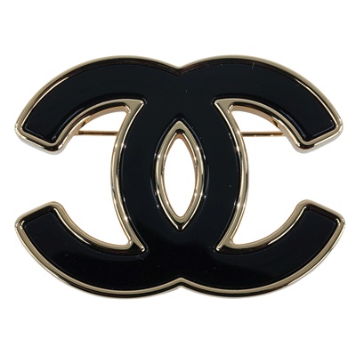 香奈兒 CHANEL 雙C LOGO 胸針 黑色 金色 B24B 黑雙C胸針 原廠盒子