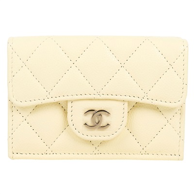 香奈兒 CHANEL 錢包 短夾 AP0230 晶片款 小雞荔枝黃三折短夾 原廠盒子/防塵袋