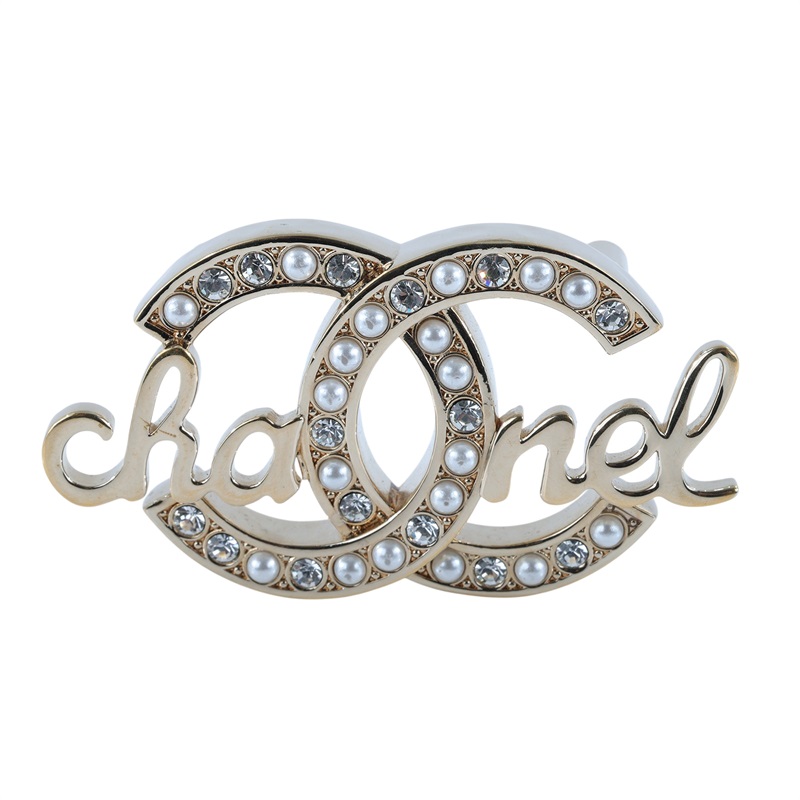 香奈兒 CHANEL 雙C LOGO 品牌 字母 珍珠 胸針 金色 L23B 雙C胸針 無附屬品