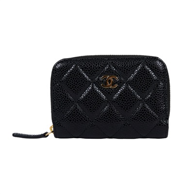 香奈兒 CHANEL 經典 拉鏈 零錢包 錢包 卡夾 AP0216 29開黑荔枝拉鍊卡包 原廠盒子/防塵袋/保證卡