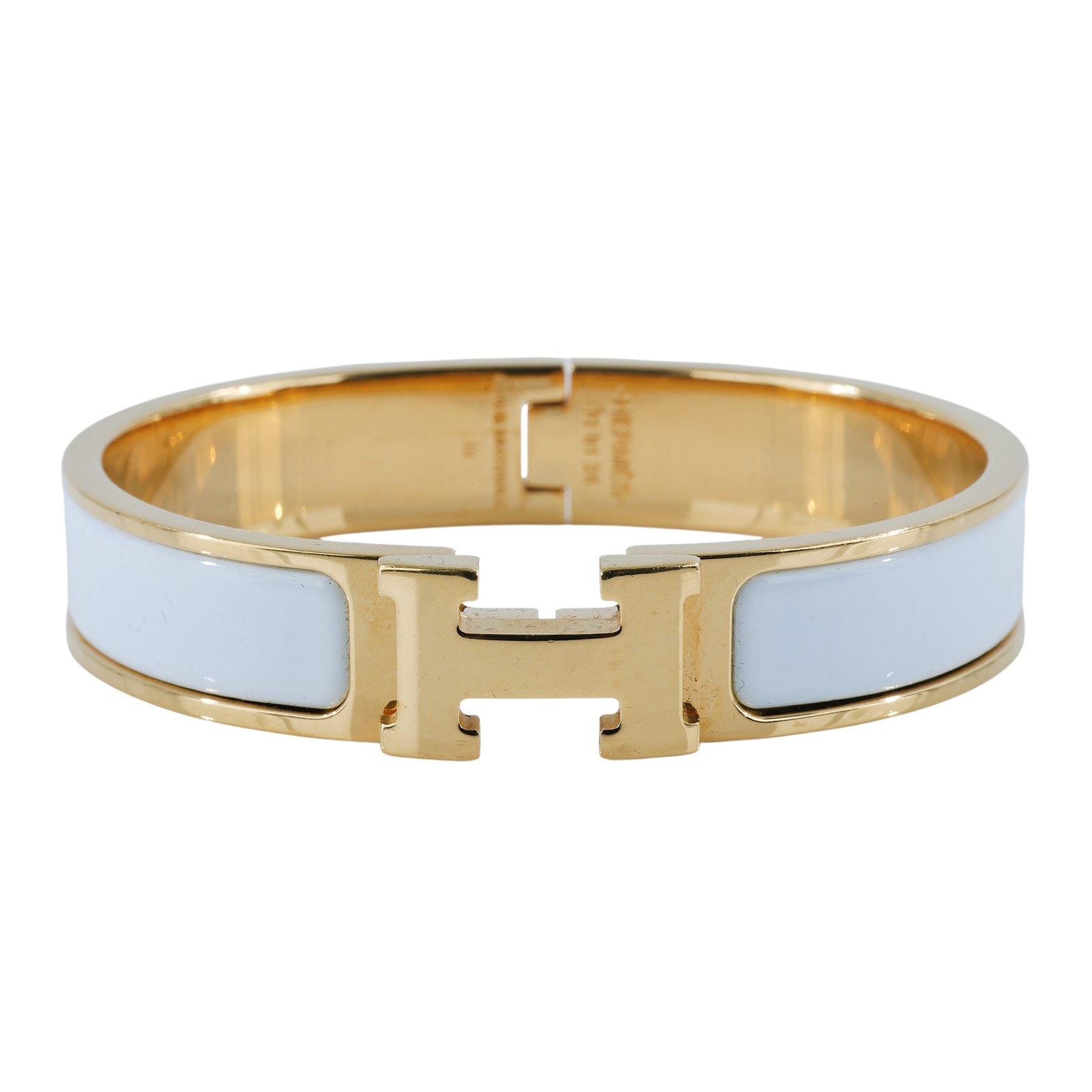 愛馬仕 Hermes Clic H PM 手環 白色 H700001Fv31PM /F1 01 26 白琺瑯手環 原廠盒子/防塵袋/國外購買證明影本