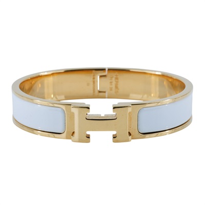 愛馬仕 Hermes Clic H PM 手環 白色 H700001Fv31PM /F1 01 26 白琺瑯手環 原廠盒子/防塵袋/國外購買證明影本