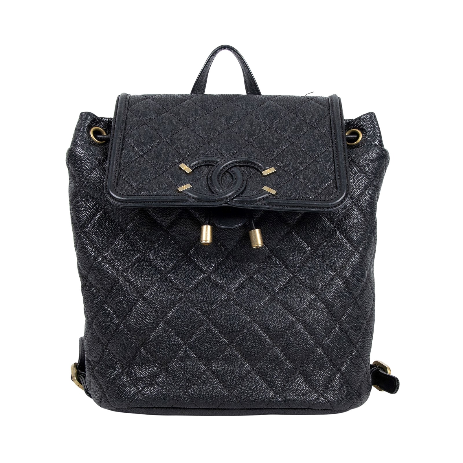 香奈兒 CHANEL Filigree Matelasse 背包 A57090 25開黑荔枝FILIGREE後背包 防塵袋/保證卡