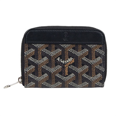 高雅德 GOYARD Matignon Mini Wallet 錢包 拉鍊 短夾 MATIGNMINTY 黑拉鍊卡包　汚 無附屬品
