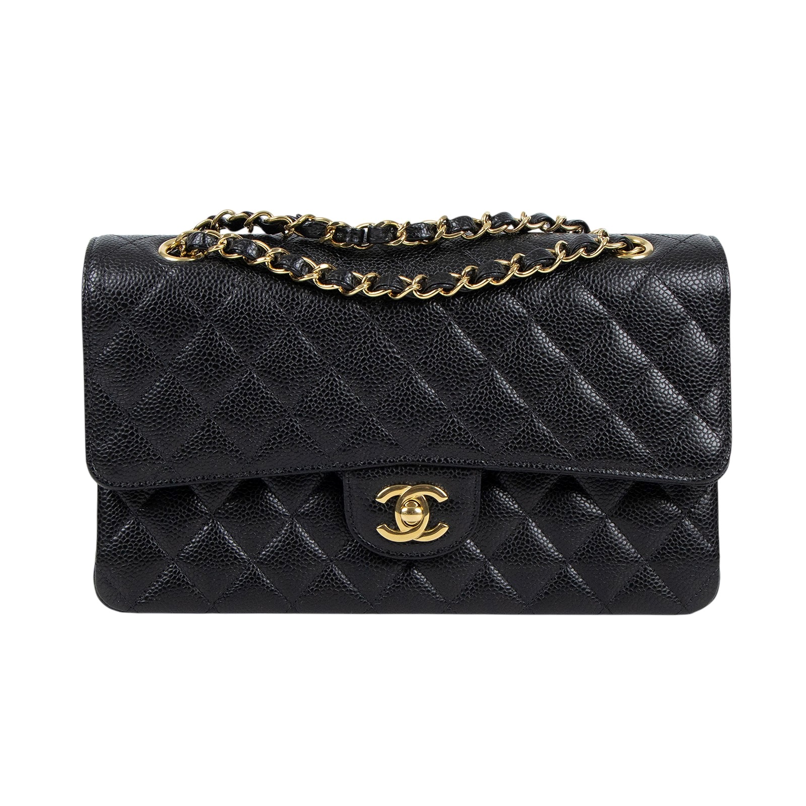 香奈兒 CHANEL CF 經典 11.12 口蓋包 A01112 晶片款 黑金荔枝COCO25 原廠盒子/防塵袋/保書