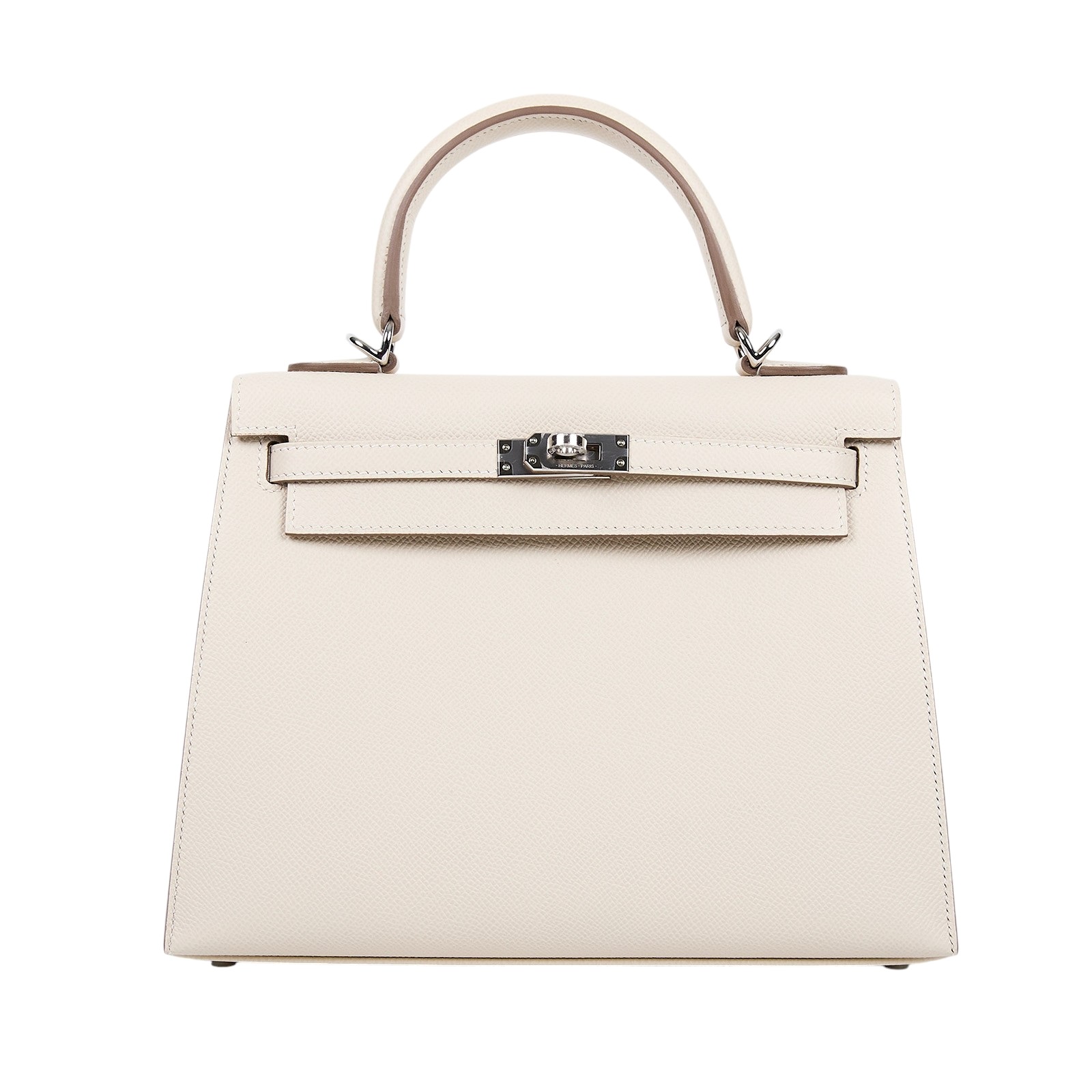 愛馬仕 Hermes Kelly Bag 凱莉包 25 KL25 W刻 白KELLY25 防塵袋/背帶/鎖組