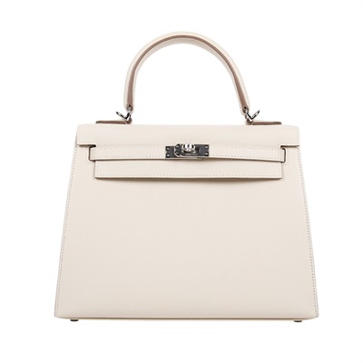 愛馬仕 Hermes Kelly Bag 凱莉包 25 KL25 W刻 白KELLY25 防塵袋/背帶/鎖組