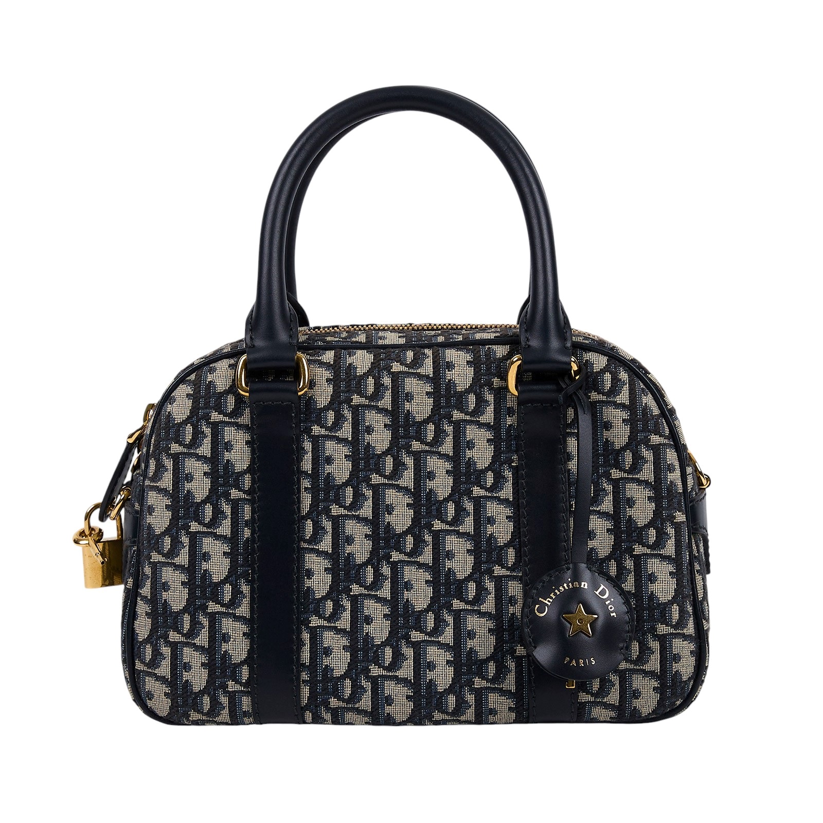 迪奧 CHRISTIAN DIOR D-Vibe 保齡球袋 中型 M1340UTZQ 老花保齡球包 背帶/鎖組/購買證明