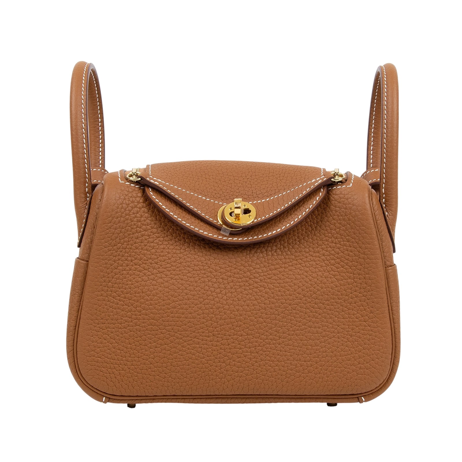 愛馬仕 Hermes Lindy 琳迪包 迷你 金棕色 金色五金 H079086CC37 B 金金LINDY MINI 原廠盒子/防塵袋/韓國購買證明